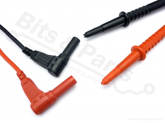 Multimeter test leads with safety plugs 